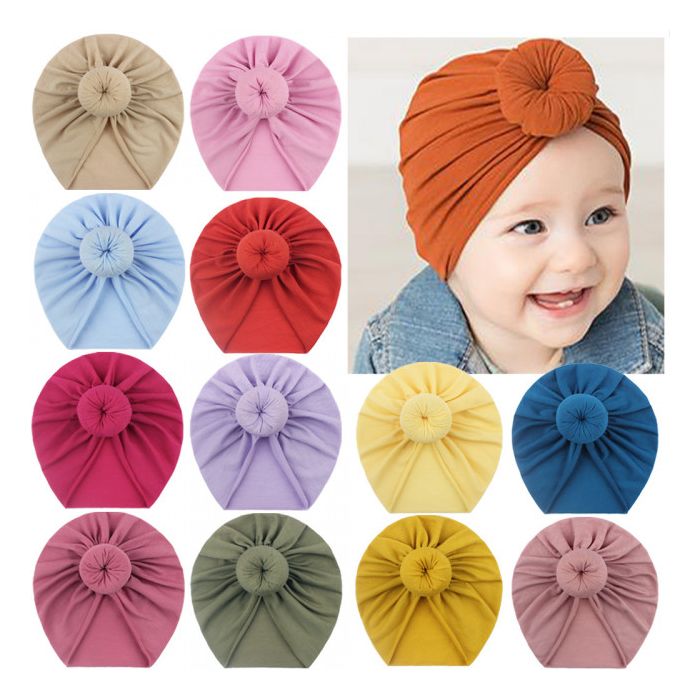 Caciulita tip turban in diverse culori MBx-20150.3-6 luni (Marimea 18 incaltaminte)-Kaki