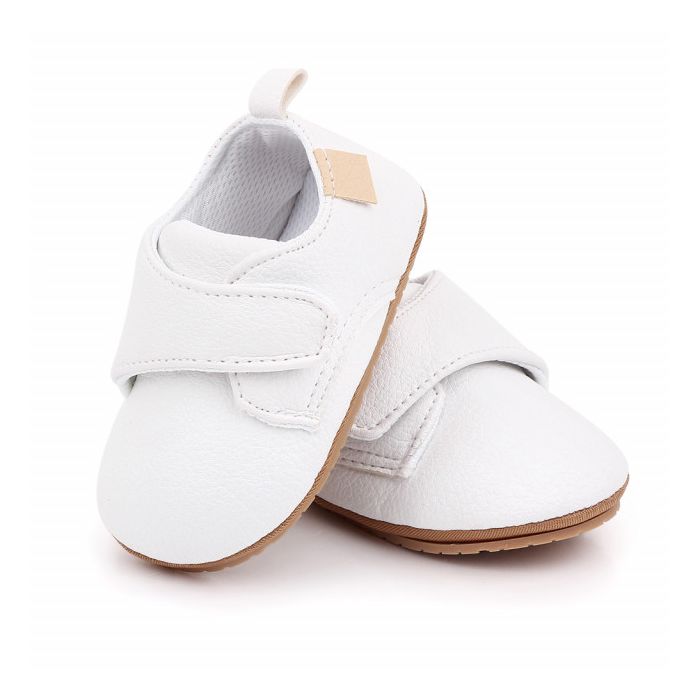 Pantofiori albi cu bareta cu arici MBD2587-6-p4.6-9 luni (Marimea 19 incaltaminte)