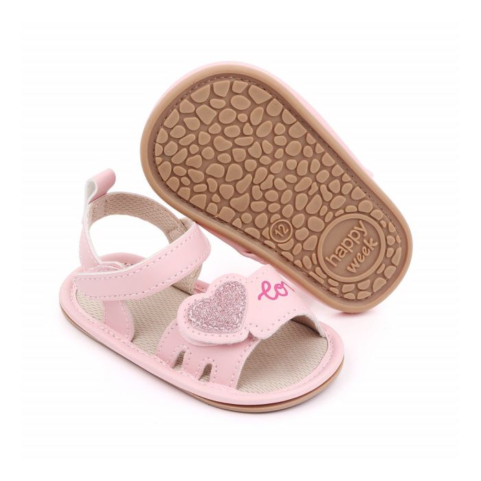 Sandalute roz pentru fetite - Love MBD2570-3-SA2.3-6 luni (Marimea 18 incaltaminte)