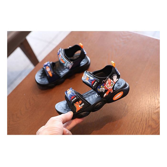 Sandale negre cu portocaliu - Super erou MDYY-38-2-p25.Marimea 22