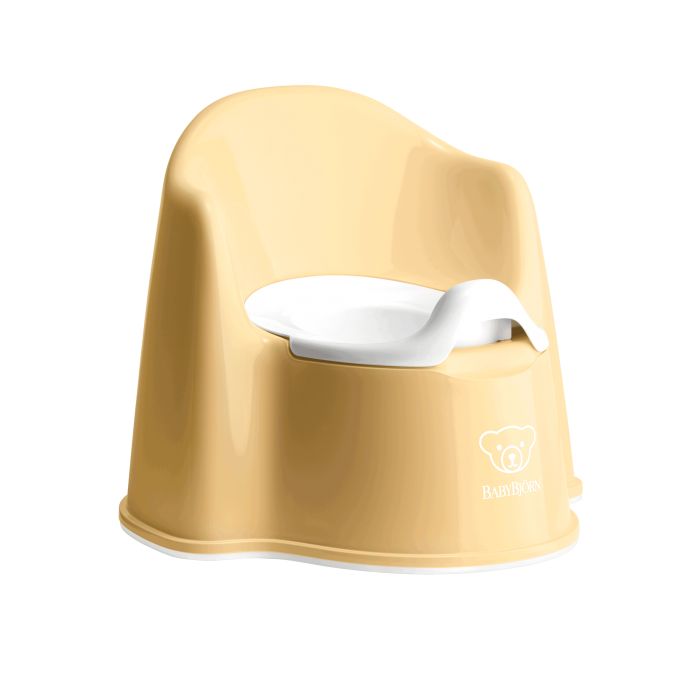 BabyBjorn - Olita cu protectie spate Potty Chair Powder Yellow/white BSAFE055266A