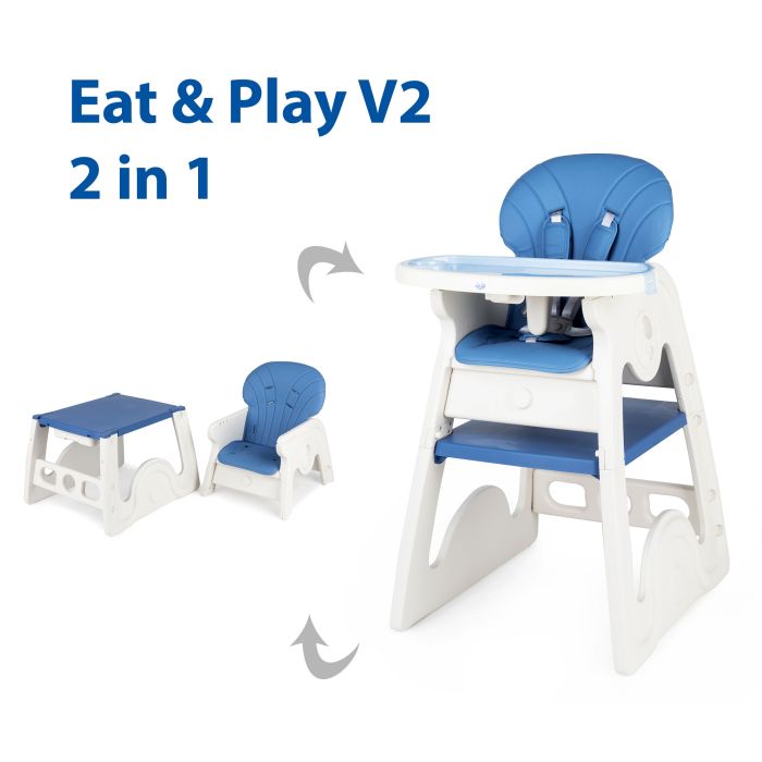 Scaun de masa transformabil Juju Eat&Play V2, Albastru JUJJU3003-K03-Blue