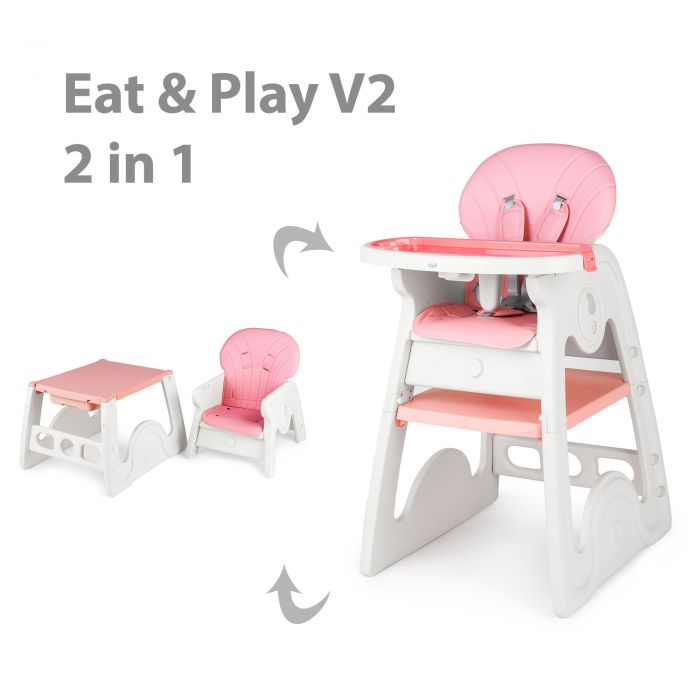 Scaun de masa transformabil Juju Eat&Play V2, Roz JUJJU3003-K03-Pink