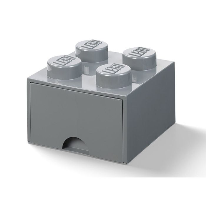 Cutie depozitare LEGO 2x2 cu sertar, gri inchis CLV40051754