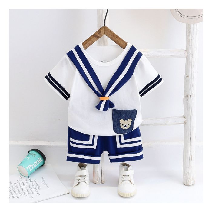 Costum pentru baietei - Sailor (Marime Disponibila: 3-6 luni (Marimea 18 incaltaminte)) MDW-125-3
