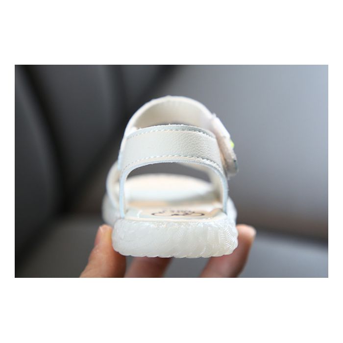 Sandale ivoire cu iepuras cu bilute (Marime Disponibila: Marimea 21) MBB02-1-SI