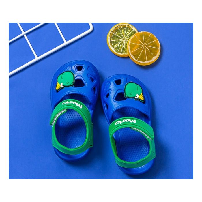 Papuci albastri tip sandaluta din cauciuc pentru baietei (Marime Disponibila: Marimea 28) MBHJ-199-2-c