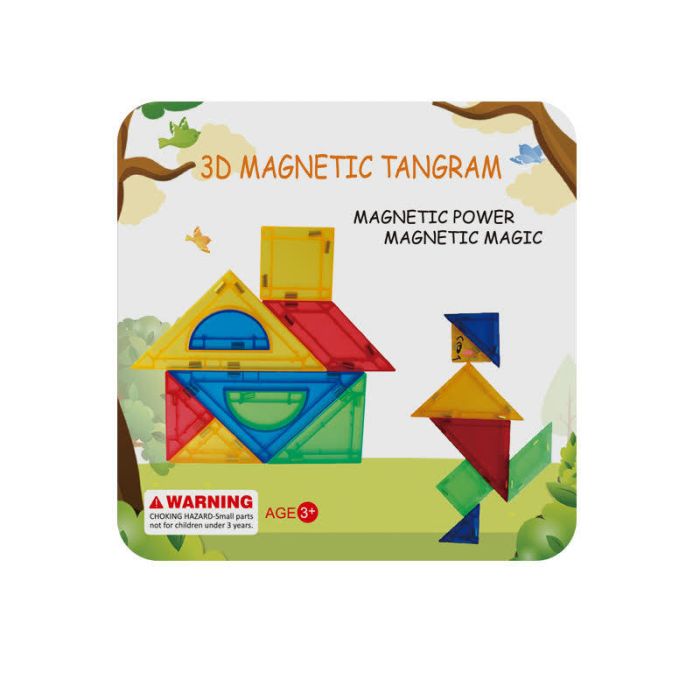Joc de constructie magnetic - Tangram (7 piese) EDUMPQ-7
