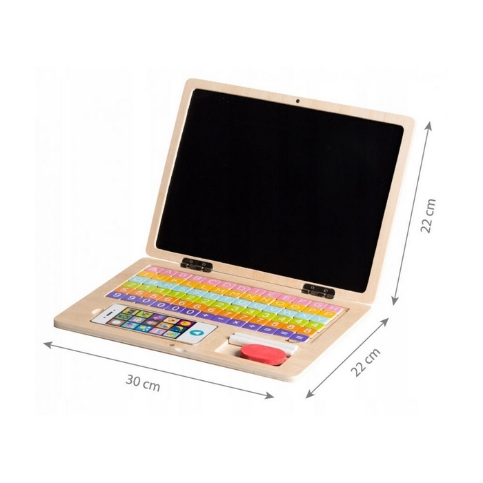 Laptop educational din lemn G068 Ecotoys EDEG068