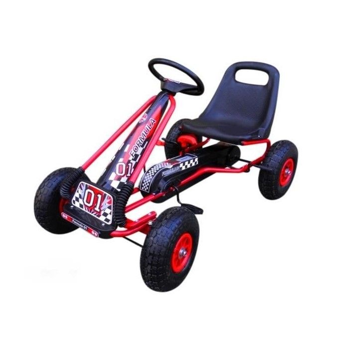 Kart cu pedale Gokart, 3-7 ani, roti gonflabile, G1 R-Sport - Rosu EDEEDIA15ROSU