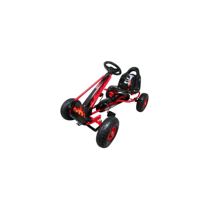 Kart cu pedale Gokart, 3-6 Ani, roti pneumatice din cauciuc, frana de mana, G3 R-Sport - Rosu EDEEDIFS588ARED