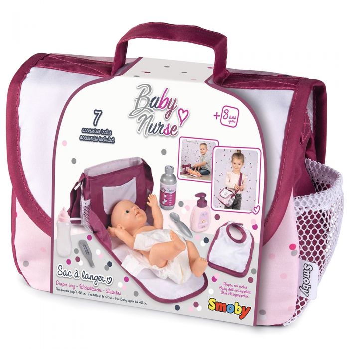 Gentuta de infasat pentru papusa Smoby Baby Nurse Changing Bag cu accesorii HUBS7600220363