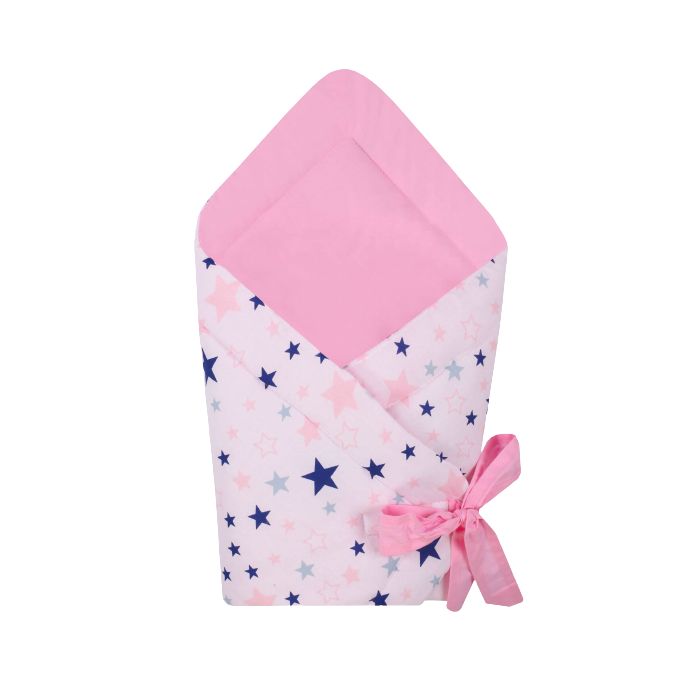 Port bebe textil transformabil in salteluta de joaca, Pink Stars EKDzpl_117