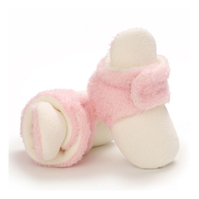 Cizmulite plusate ivoire cu roz pentru fetite (Marime Disponibila: 9-12 luni (Marimea 20 incaltaminte)) MBB255-8-ca