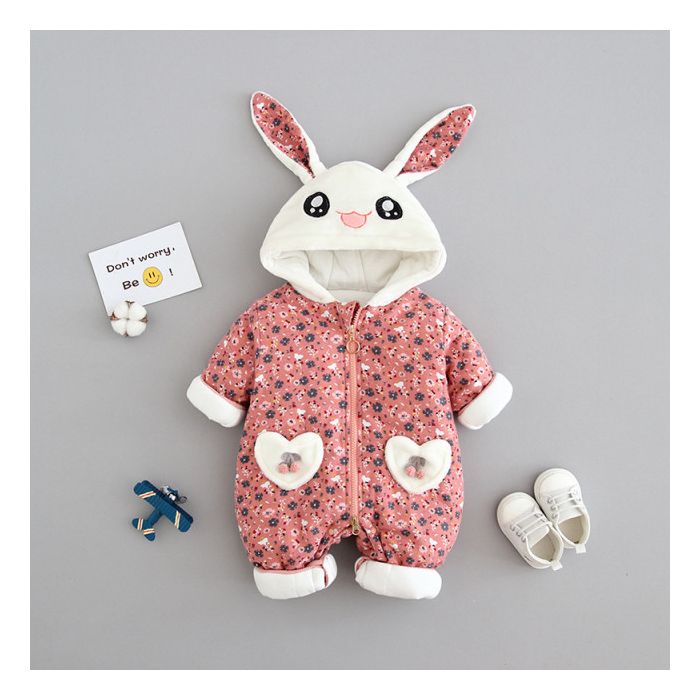 Combinezon roz pudra - Bunny (Marime Disponibila: 9-12 luni (Marimea 20 incaltaminte)) MB606-1