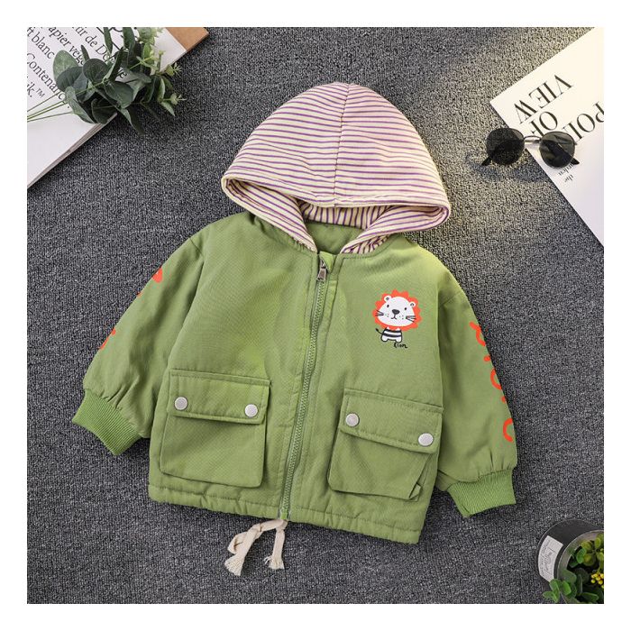 Jacheta captusita verde pentru baietei - Lion (Marime Disponibila: 4 ani) MBTL8-2