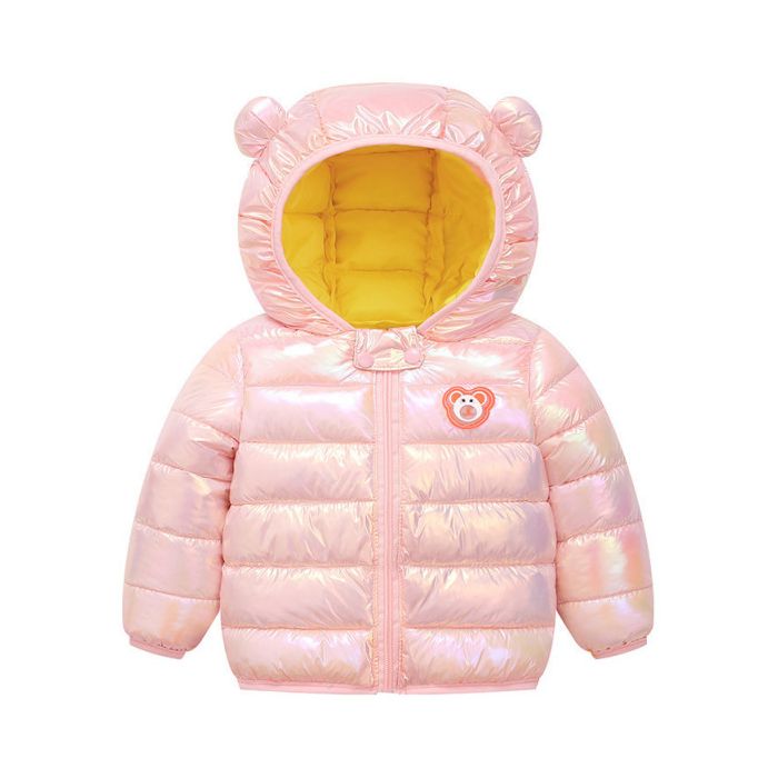 Geaca roz lucios pentru fetite - Ursulet (Marime Disponibila: 3 ani) MDLS10-4-AP1