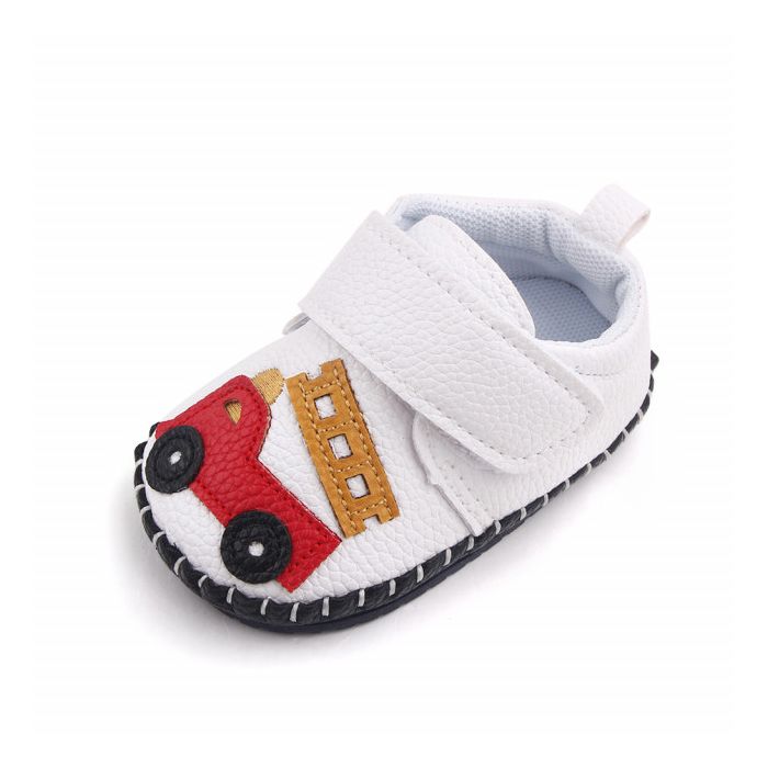 Pantofiori albi pentru baietei - Masinuta (Marime Disponibila: 3-6 luni (Marimea 18 incaltaminte)) MBd2659-3-p29