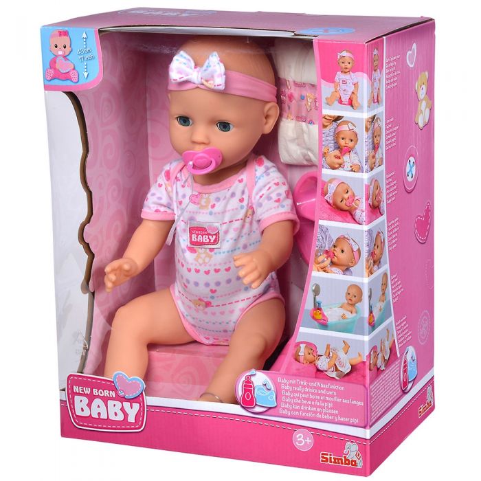 Papusa Simba New Born Baby, Baby Doll 43 cm cu accesorii HUBS105039005