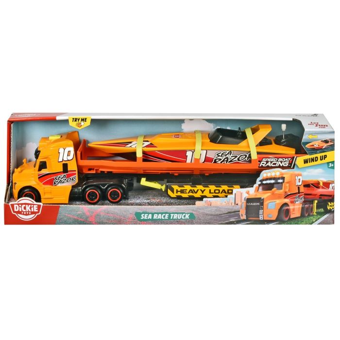 Set Dickie Toys Sea Race Truck Camion cu remorca si barca HUBS203747009