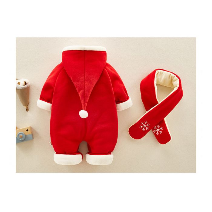 Combinezon rosu pentru bebelusi - Hello Christmas (Marime Disponibila: 12-18 luni (Marimea 21 incaltaminte)) MDMS77