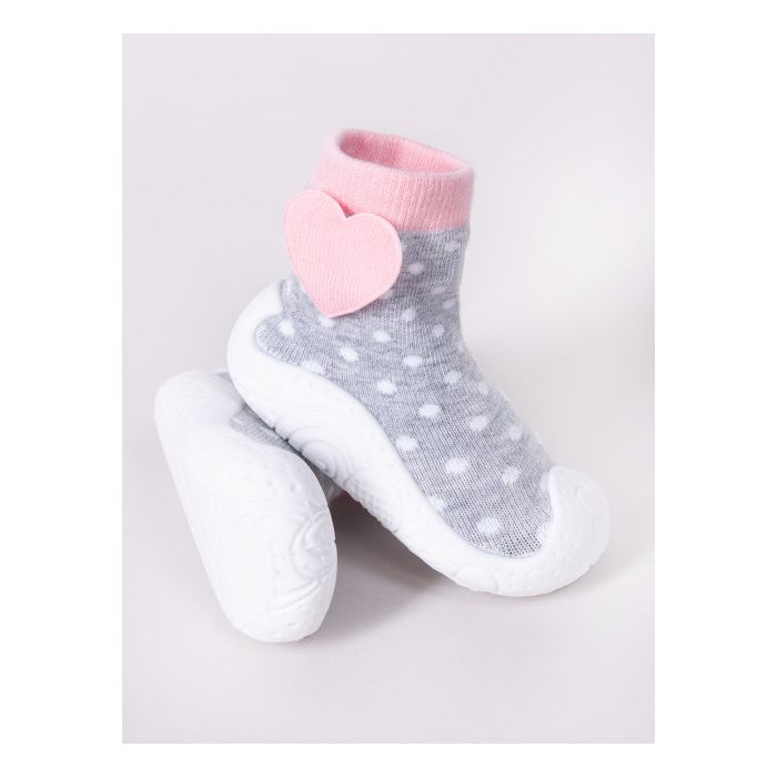 Mocasini pentru fetite cu talpa antiderapanta - Dots with Heart (Marime Disponibila: Marimea 23) OB-148