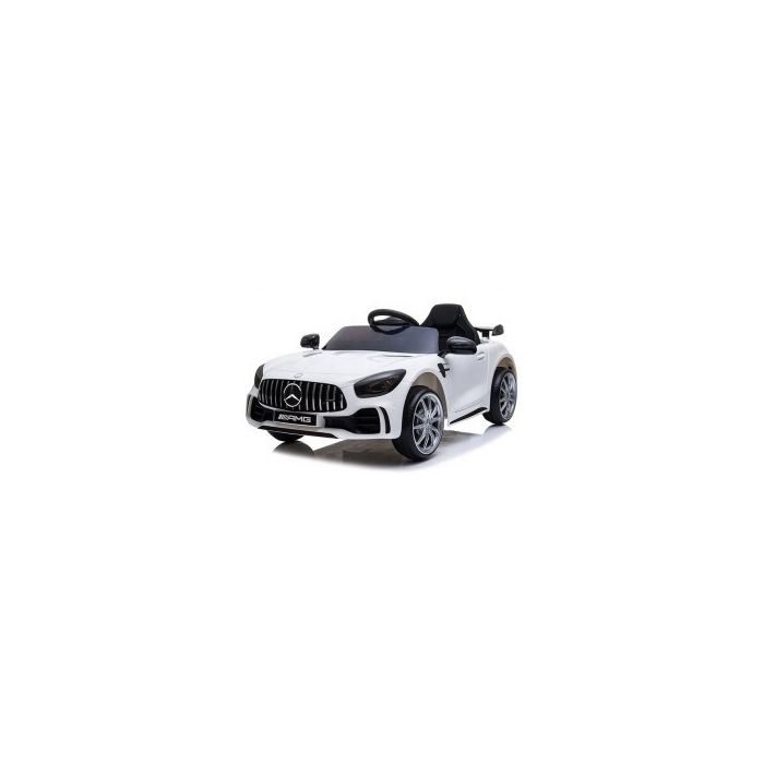 Masinuta electrica cu telecomanda, roti din spuma EVA si scaun din piele Mercedes GTR R-Sport - Alb EDEEDIBBH-005ALB