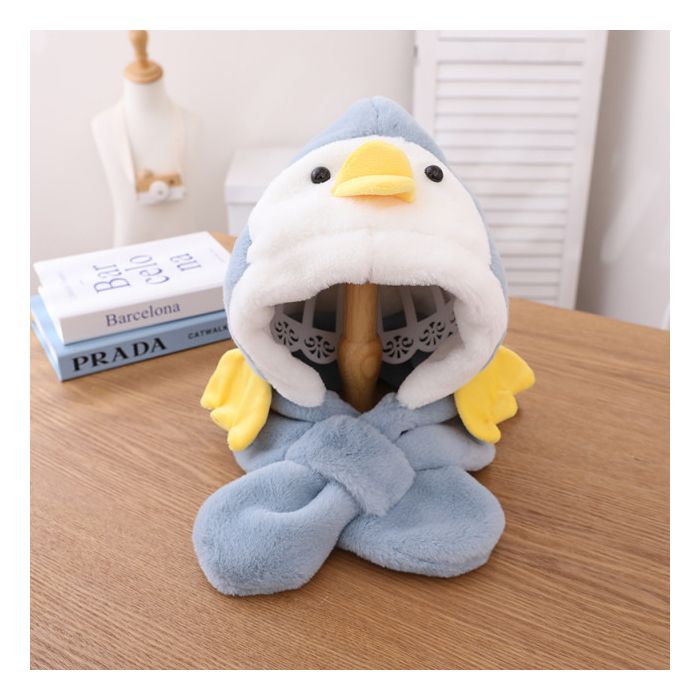 Caciulita plusata pentru copii - Pinguin (Marime Disponibila: 4 ani, Culoare: Bleu) ADOCTSC10-sa7
