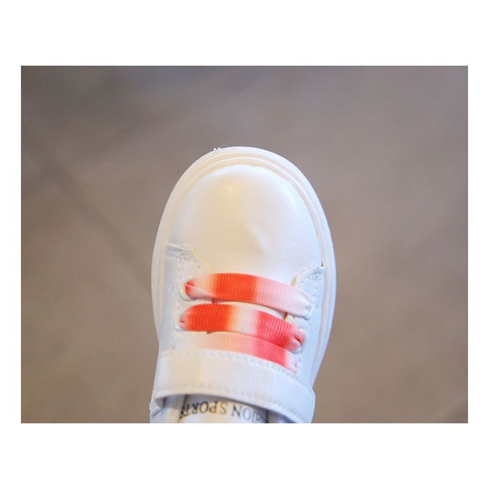 Adidasi albi cu insertie rosie din lac (Marime Disponibila: Marimea 21) MD606-1-p32