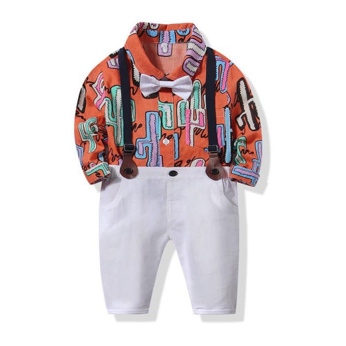 Costum pentru baietei cu papion si body camasuta (Marime Disponibila: 2 ani) ADtzb0610-2-H9