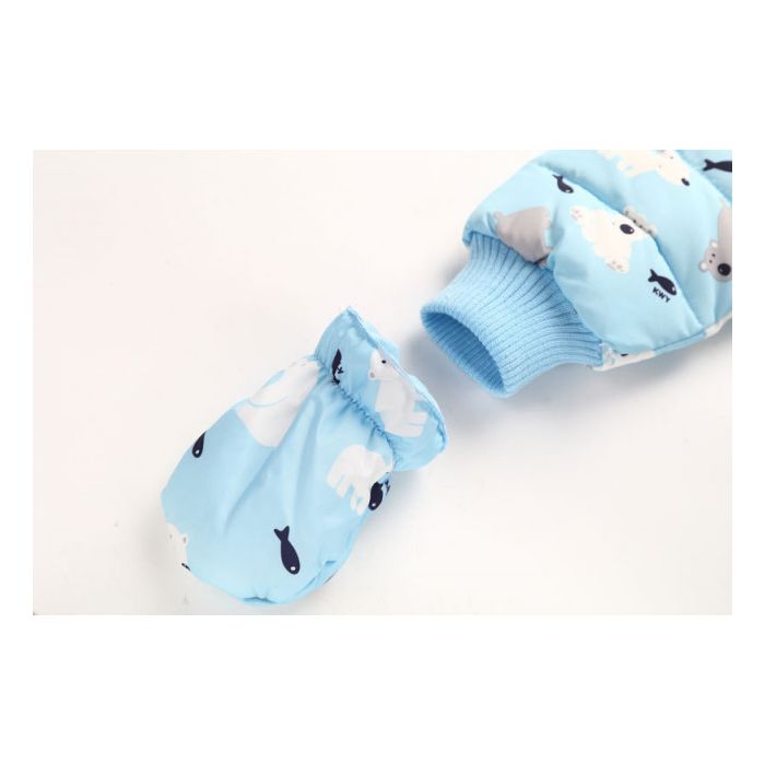 Combinezon bleu din fas pentru bebelusi - Ursuleti (Marime Disponibila: 2 ani) ADOCTSC59