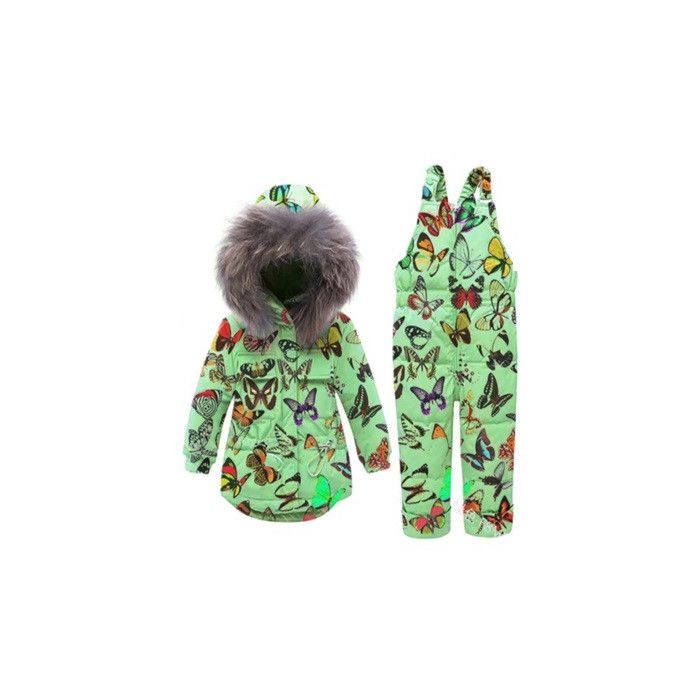 Costum verde din fas pentru fetite - Fluturasi (Marime Disponibila: 3 ani) ADOCTSC77