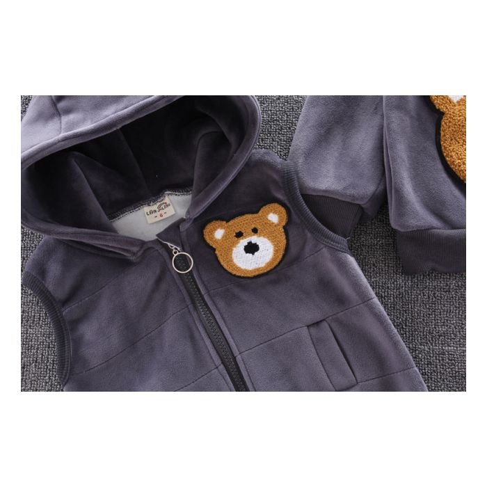 Costum gri captusit cu polar din catifea - Teddy (Marime Disponibila: 2 ani) ADOCTSC45-SA10