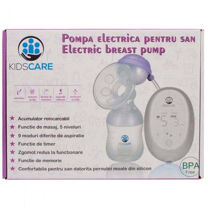 Pompa de san electrica cu acumulator, functie de masaj si 9 niveluri de aspiratie KC132 Kidscare SUPKC132