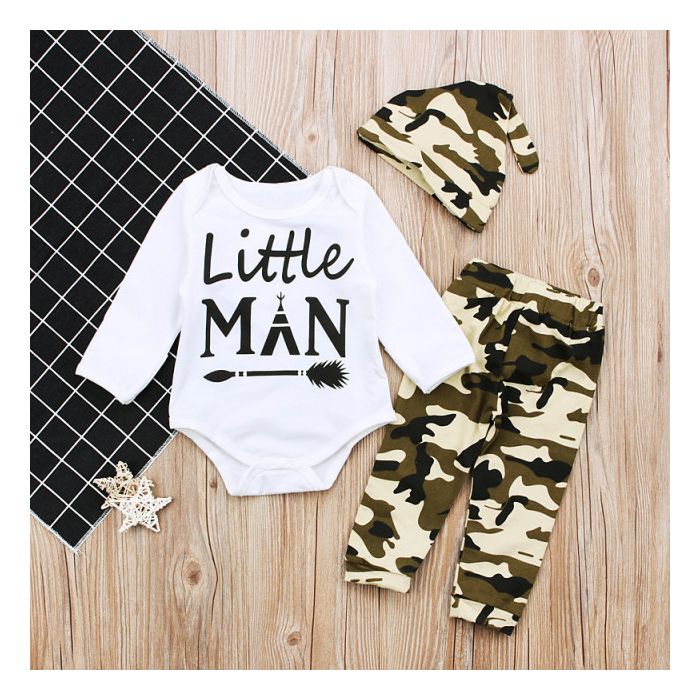 Compleu pentru baietei cu pantalonasi army - Little Man (Marime Disponibila: 3-6 luni (Marimea 18 incaltaminte)) ADCC01127-DE