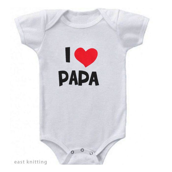 Body alb pentru bebelusi - I love papa (Marime Disponibila: 0-3 luni) ADMJ-223-1