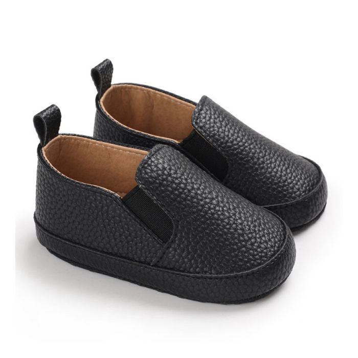 Pantofiori negri tip mocasini (Marime Disponibila: 3-6 luni (Marimea 18 incaltaminte)) ADB232-2-sa29