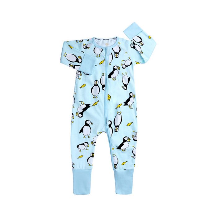 Salopeta bleu pentru bebelusi - Pinguini (Marime Disponibila: 3-6 luni (Marimea 18 incaltaminte)) ADFSB56-2-6-H4