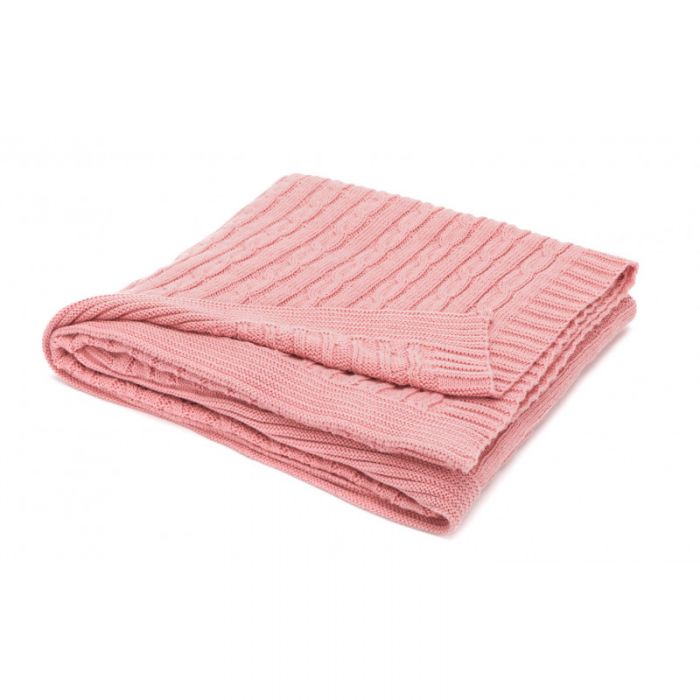 Patura tricotata 100% bumbac,100x80cm, Pink Fillikid KRS2101-12