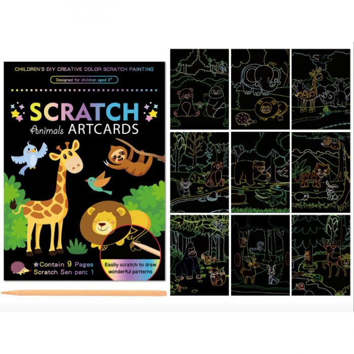 Set 9 planse razuibile Scratch ArtCards Bambinice BN047 BBJBN047_Animale