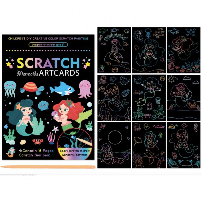 Set 9 planse razuibile Scratch ArtCards Bambinice BN047 BBJBN047_Sirene