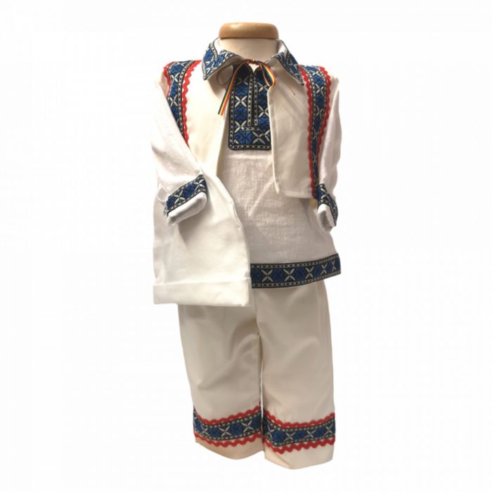 Costum national bebelus baietel, Albastru, Denikos® 671 NIK4917