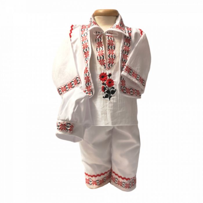 Costum traditional botez baietel, Rosu, Denikos® 673 NIK4919