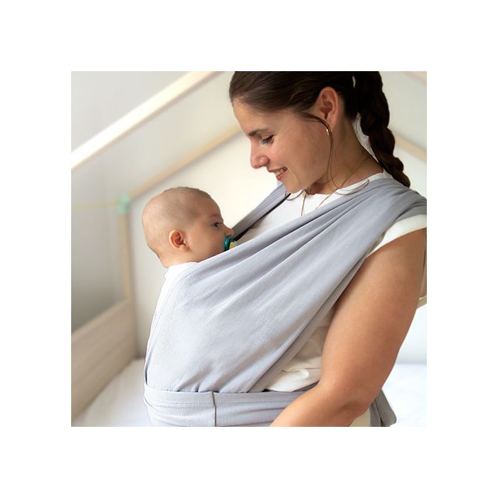 Sistem de purtare wrap elastic pentru bebelusi BabyJem (Culoare: Gri) JEMbj_7342