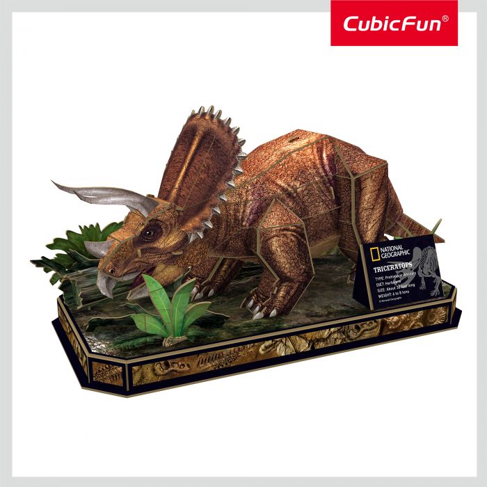 Cubic Fun - Puzzle 3D Triceratops 44 Piese ARTCUDS1052h