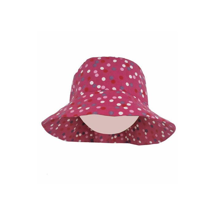 Palarie de soare Pink Confetti din bumbac, ajustabila, pentru fetițe cu parul prins in coada KDEPAL33RZB50C