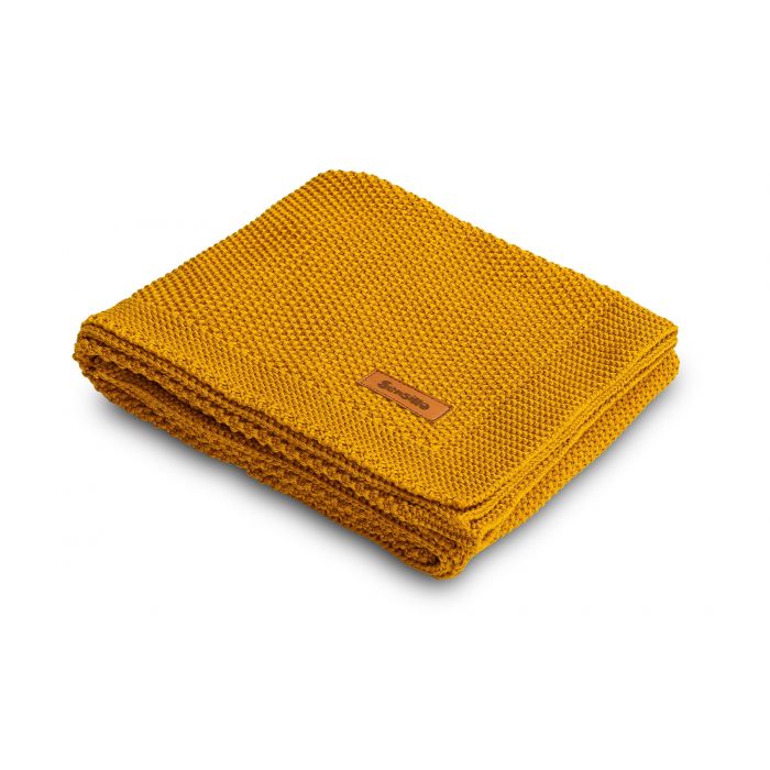 Paturica de bumbac tricotata Sensillo 100x80 cm Mustar SILLO-4324