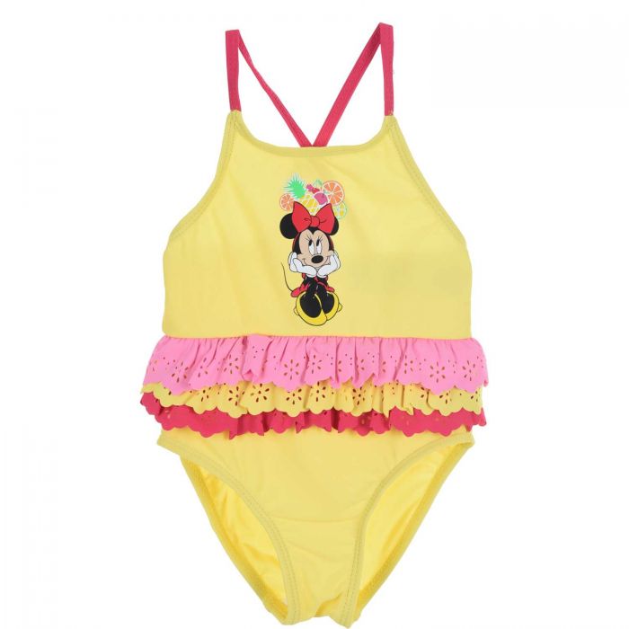 Costum baie cu volanase Minnie Mouse SunCity UE0019 BBJUE0019_Galben_18 luni (81 cm)