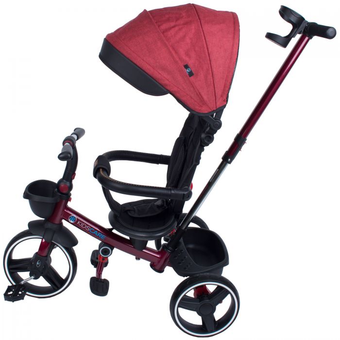 Tricicleta pliabila pentru copii Impera rosu, scaun rotativ, copertina de soare, maner pentru parinti Kidscare SUPKCT_IMPERA_rosu