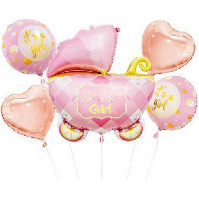 Set 5 baloane carucior roz JUBHB-BZ-HWZR
